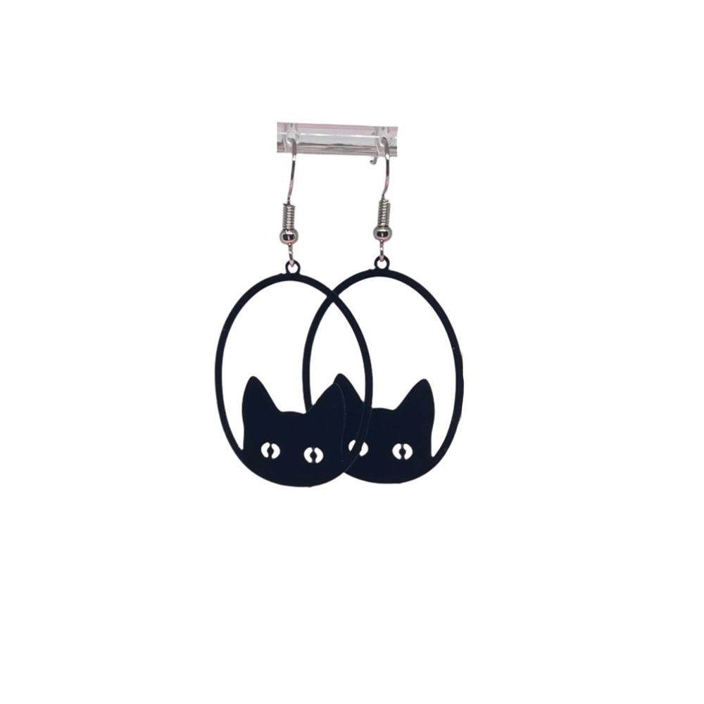 Black Cat Earrings for Kids